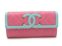 CHANEL シャネル フィリグリーZIP長財布 ピンク/ミズイロ CHANEL シャネル フィリグリーZIP長財布 ピンク/ミズイロ