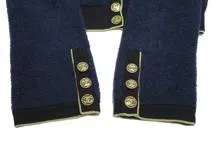 CHANEL　シャネル　カーディガン　レディース38　ネイビー　コットン　P60477K46062 MF782　2148103931871　【432】