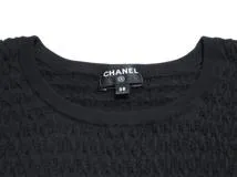 CHANEL　シャネル　ニットワンピース　レディース38　ブラック　コットン　2143000730138　【432】
