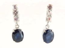 JEWELRY　ジュエリー　ピアス　K18ホワイトゴールド　サファイア0.50ct×2　約0.9g　2141300461998【207】