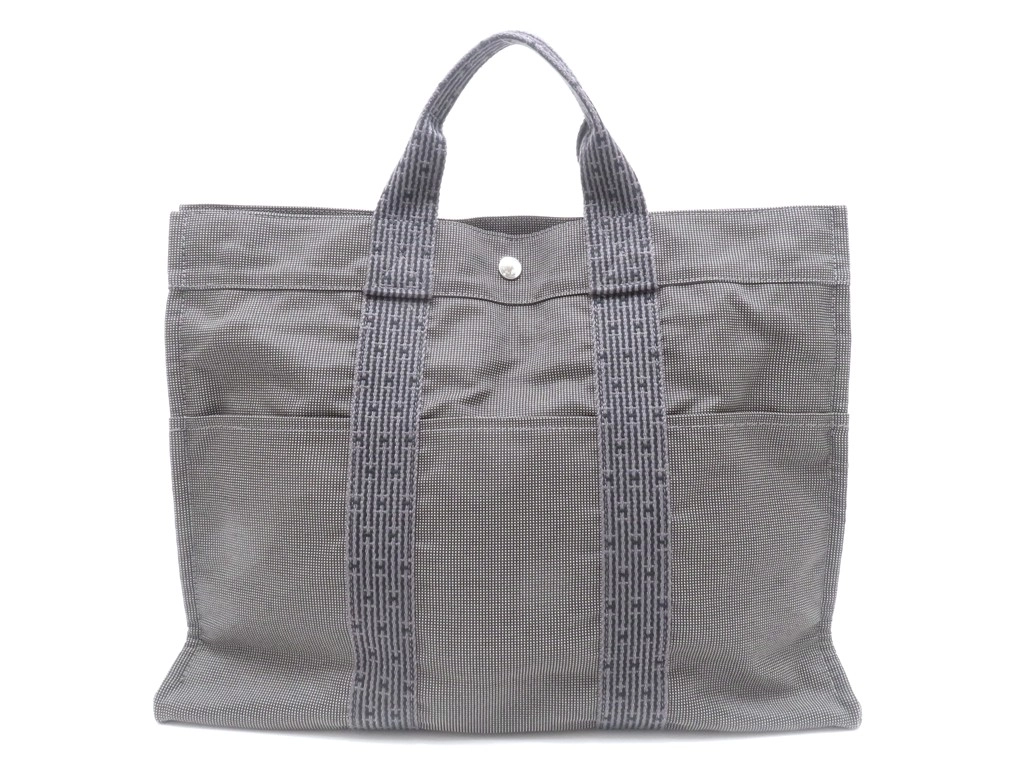 美品 HERMES エルメス エールライン MM グレー トートバック 本物 HERMES 【30％クーポン】エルメス トートバッグ ハンドバッグ