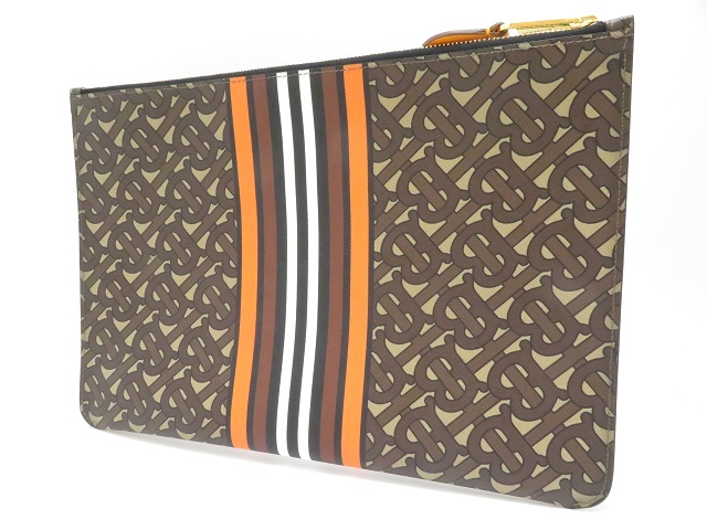 BURBERRY バーバリー TBモノグラム クラッチバッグ ブラウン