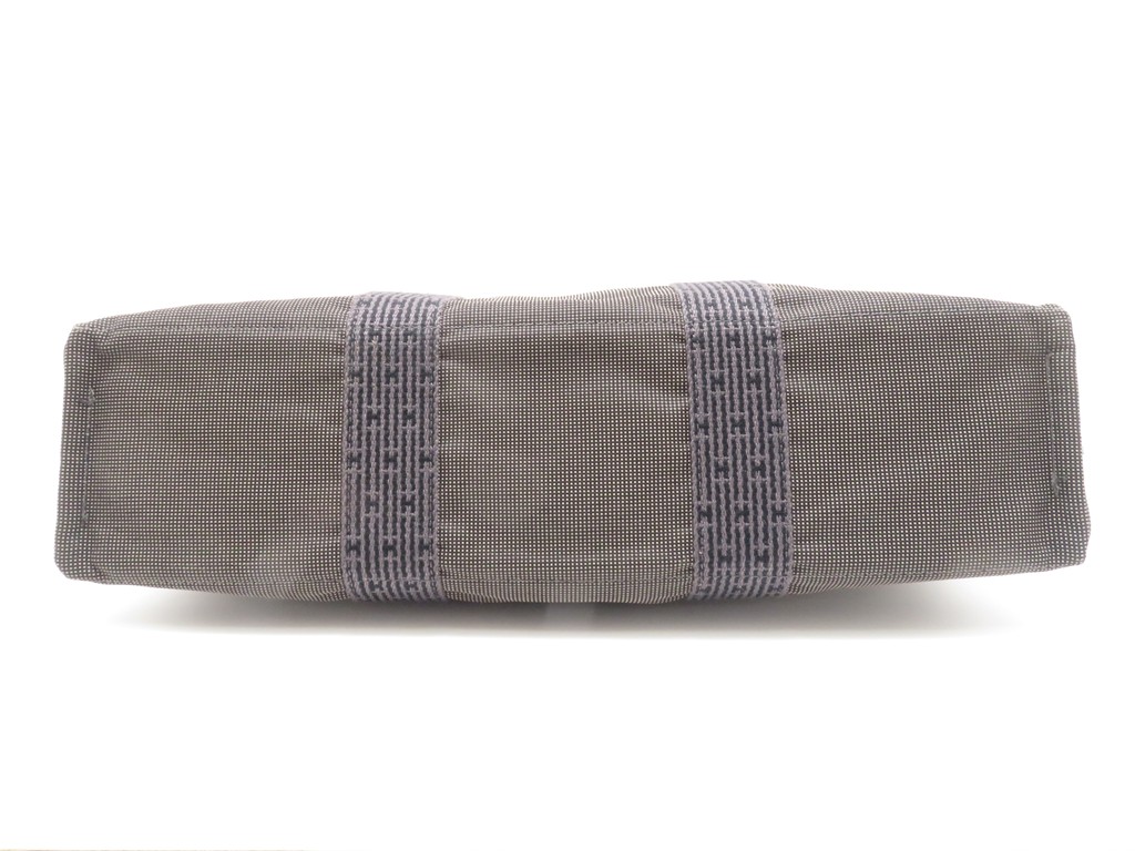 HERMES カバス　エールライン　トートバッグ HERMES エルメス エールライントートMM グレー SV キャンバス