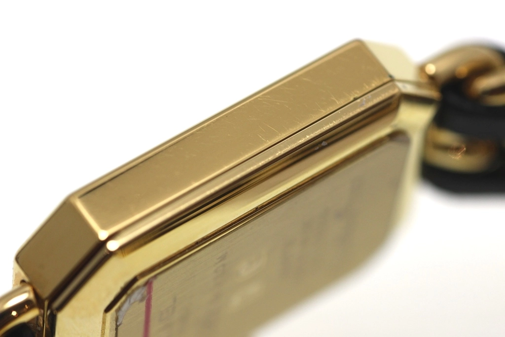 CHANEL シャネル 腕時計 プルミエールXL H0001 ゴールドメッキ/革 ブラック文字盤 XLサイズ クオーツ【472】SJ