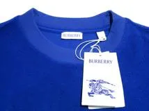 BURBERRY　バーバリー　パイルTシャツ　メンズM　ブルー　コットン　8081234　2148103919244　【432】