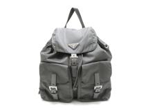 PRADA　プラダ　バッグ　RE-NYLON　バックパック　グレー　ナイロン/サフィアーノレザー【431】2148103967764