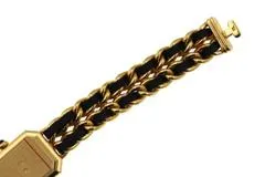 CHANEL シャネル 腕時計 プルミエールXL H0001 ゴールドメッキ/革 ブラック文字盤 XLサイズ クオーツ【472】SJ