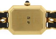 CHANEL シャネル 腕時計 プルミエールL H0001 ゴールドメッキ/革 ブラック文字盤 Lサイズ クオーツ【472】SJ