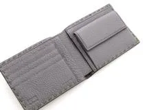 FENDI　フェンディ　財布　セレリア　2つ折財布　グリーン　グレー　レザー　7M0194　2146000399671　【437】