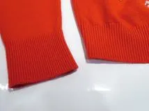 CHANEL　シャネル　ロゴパールビジューニット　レディース38　レッド　カシミヤ　P70834K10086 NC332　2148103931888　【432】