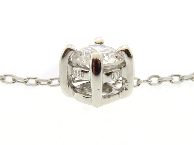 JEWELRY　ジュエリー　ネックレス　プラチナ　トップPT950/チェーンPT850　ダイヤモンド0.13　約1.７g【207】2141300461851
