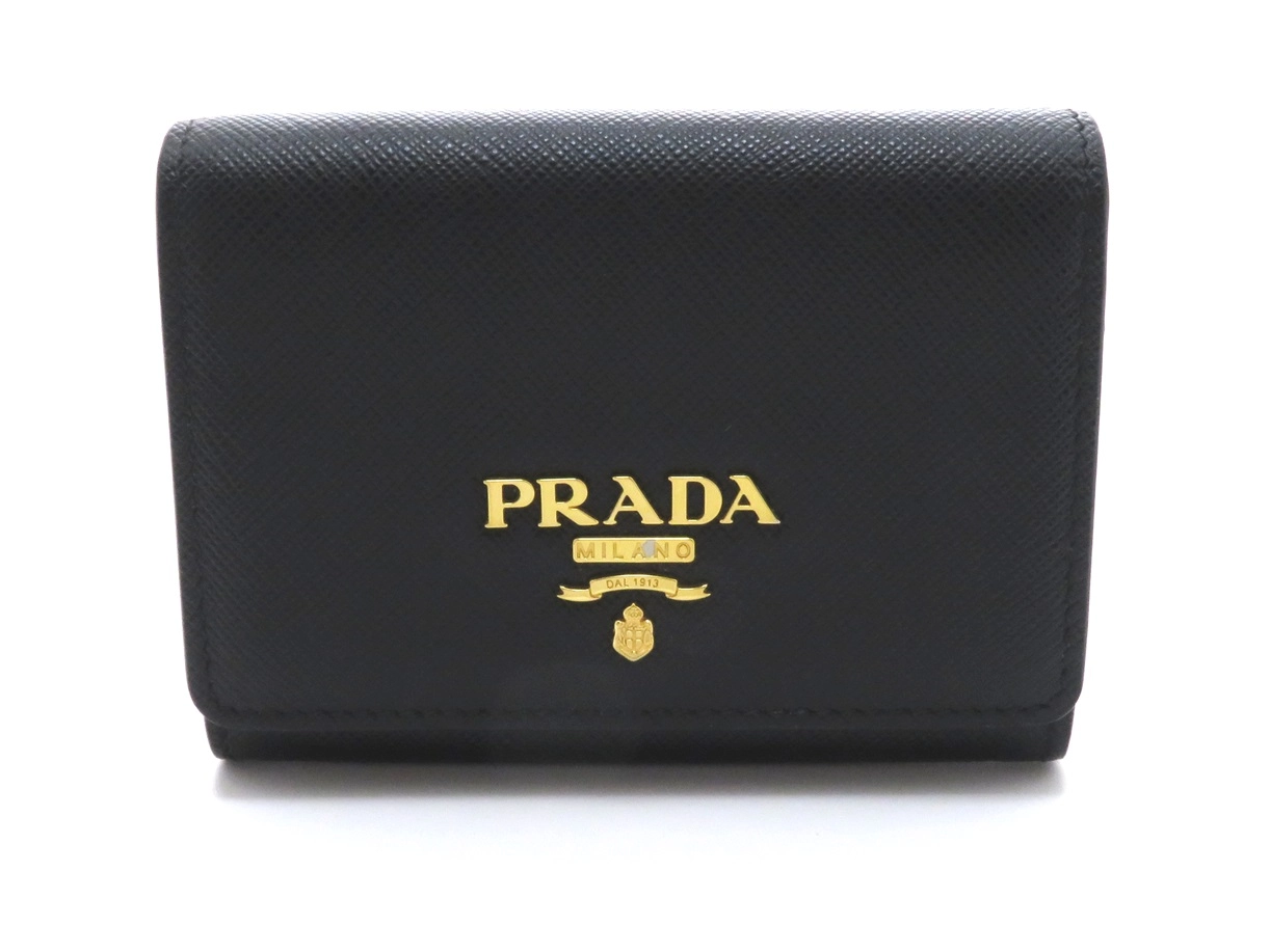 PRADA　プラダ　コインケース　サフィアーノ　ブラック　1MH026　【431】
