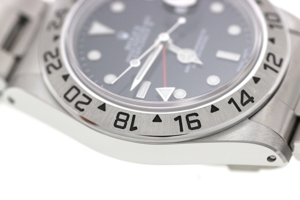 A番2000年並行品 ROLEX ロレックス 腕時計 エクスプローラーII 16570 ステンレス ブラック文字盤 自動巻き 穴有【472】SJ