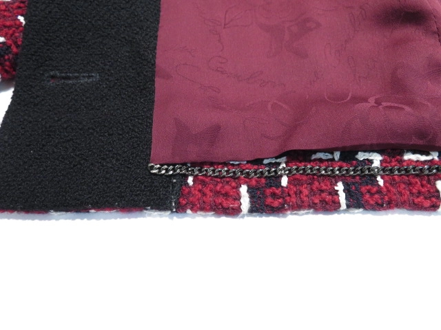 CHANEL　シャネル　ツイードジャケット　レディース34　レッド　ウール　P52655 W05727　2143200648448　【432】