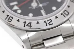 A番2000年並行品 ROLEX ロレックス 腕時計 エクスプローラーII 16570 ステンレス ブラック文字盤 自動巻き 穴有【472】SJ
