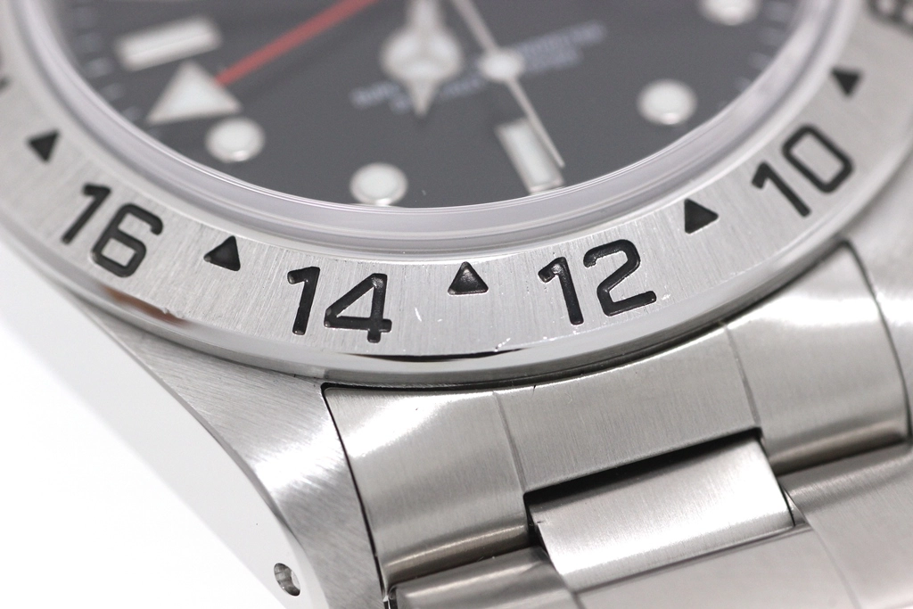 A番2000年並行品 ROLEX ロレックス 腕時計 エクスプローラーII 16570 ステンレス ブラック文字盤 自動巻き 穴有【472】SJ