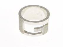 GUCCI　グッチ　Ｇリング　ワイド　シルバー　実寸約14号　約12.0g　【430】2181000001537