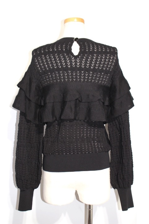 CHANEL - 【美品】  CHANEL / シャネル | 総柄 フリル ハイネック シアー シャツ ブラウス | 34 | ブラック | レディース CHANEL - 【美品】 CHANEL / シャネル | 総柄 フリル ハイネック