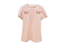 RED VALENTINO　レッド ヴァレンティノ　半袖ブラウス　レディース40　ピンク　ポリエステル　2148103978067　【432】