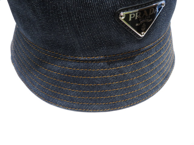 PRADA プラダ バケットハット L ダークネイビー デニム 2HC137