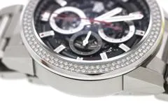 TAG HEUER タグ・ホイヤー 腕時計 2020年 カレラ キャリバーホイヤー01 CAR201P.BA0766 スティール スケルトン文字盤 ベゼルダイヤモンド 自動巻き【472】SJ