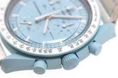 SWATCH スウォッチ 腕時計 OMEGA×SWATCH ムーンスウォッチ MISSION TO URANUS SO33L100 エアリーブルー文字盤 バイオセラミック クォーツ【472】SJ