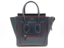 CELINE セリーヌ ラゲージ マイクロショッパー ネイビー/レッド レザー 180433AOY.07OC【430】2148103541636  の購入なら「質」の大黒屋（公式）