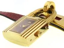 HERMES エルメス ケリーウォッチ KE1.201 ボルドー文字盤 ゴールド