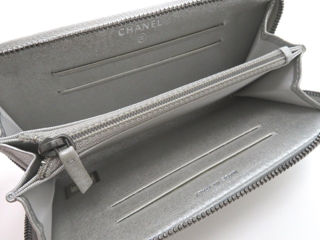 CHANEL シャネル Vステッチ シェブロン スモールジップアラウンド