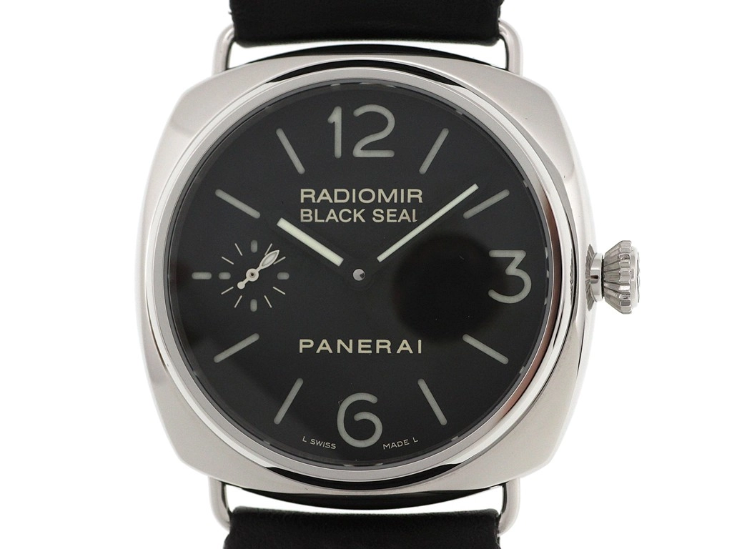 PANERAI パネライ 腕時計 2006年並行品 ラジオミール ブラックシール PAM00183 ステンレス/革 ブラック文字盤 手巻き【472】SJ