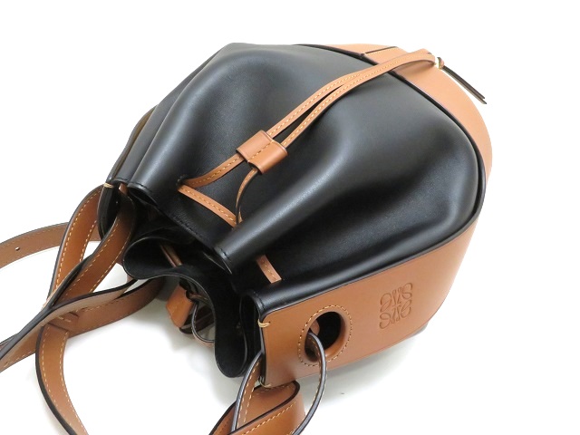 LOEWE ロエベ バルーンバッグ ブラック/ブラウン レザー 326.76