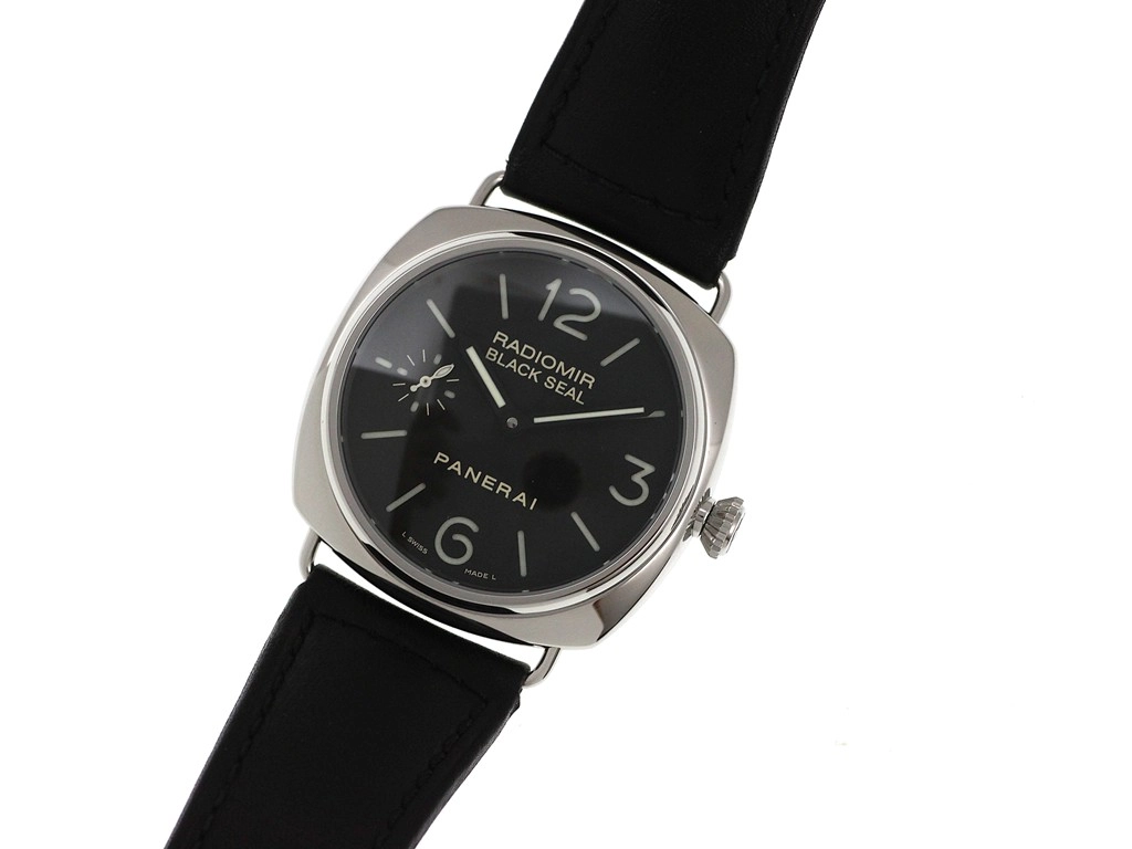 PANERAI パネライ 腕時計 2006年並行品 ラジオミール ブラックシール PAM00183 ステンレス/革 ブラック文字盤 手巻き【472】SJ