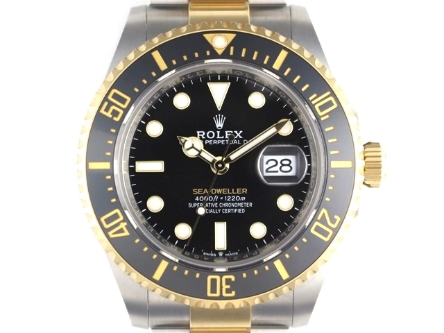 2024年1月国際保証書有　ROLEX　ロレックス　時計　シードゥエラー　126603　ブラック文字盤　YG/SS　自動巻き　メンズ　M