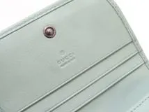GUCCI  グッチ ダブルG カードケース ライトグリーン パイソン 466492【430】2148103672873