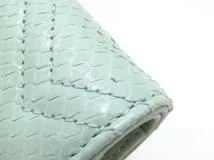 GUCCI  グッチ ダブルG カードケース ライトグリーン パイソン 466492【430】2148103672873