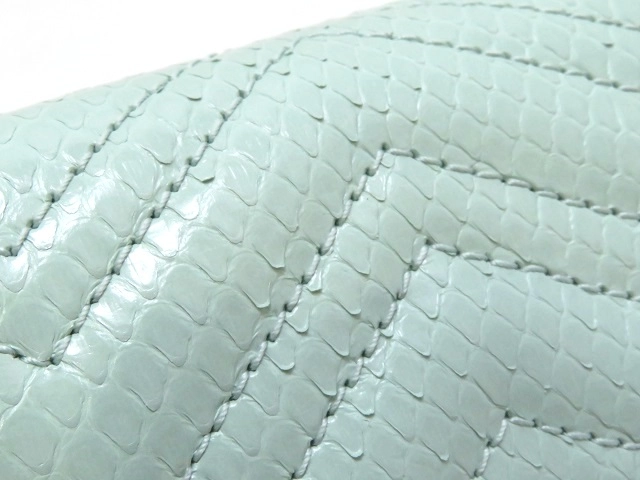 GUCCI  グッチ ダブルG カードケース ライトグリーン パイソン 466492【430】2148103672873