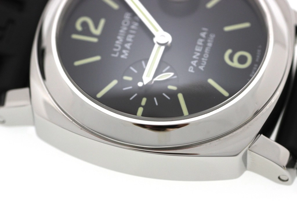 PANERAI パネライ 腕時計 2008年並行品 ルミノール マリーナ PAM00104 ステンレス/ラバーベルト ブラック文字盤 自動巻【472】SJ