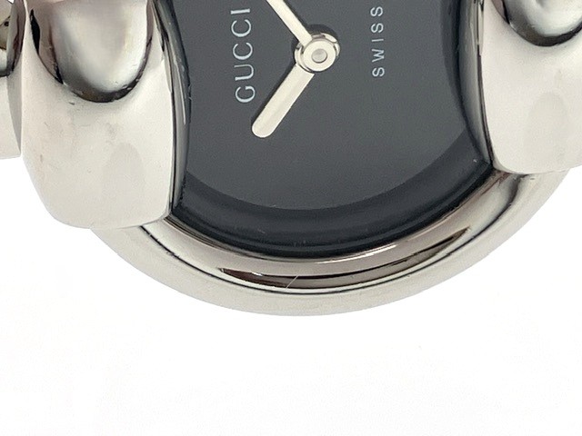 【稼働美品】GUCCI グッチ バングルウォッチ 1400L 腕時計 黒文字盤 GUCCI グッチ バングルウォッチ 1400L ブラック クォーツ