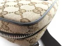 GUCCI グッチ GGウエストバッグ ショルダーバッグ GGキャンバス レザー ベージュ ブラウン アウトレット【473】