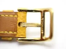 HERMES エルメス レディース腕時計 ケリーウォッチ KE1.201 ゴールドメッキ/クシュベル □C刻印 ゴールド文字盤 クオーツ【472】UH