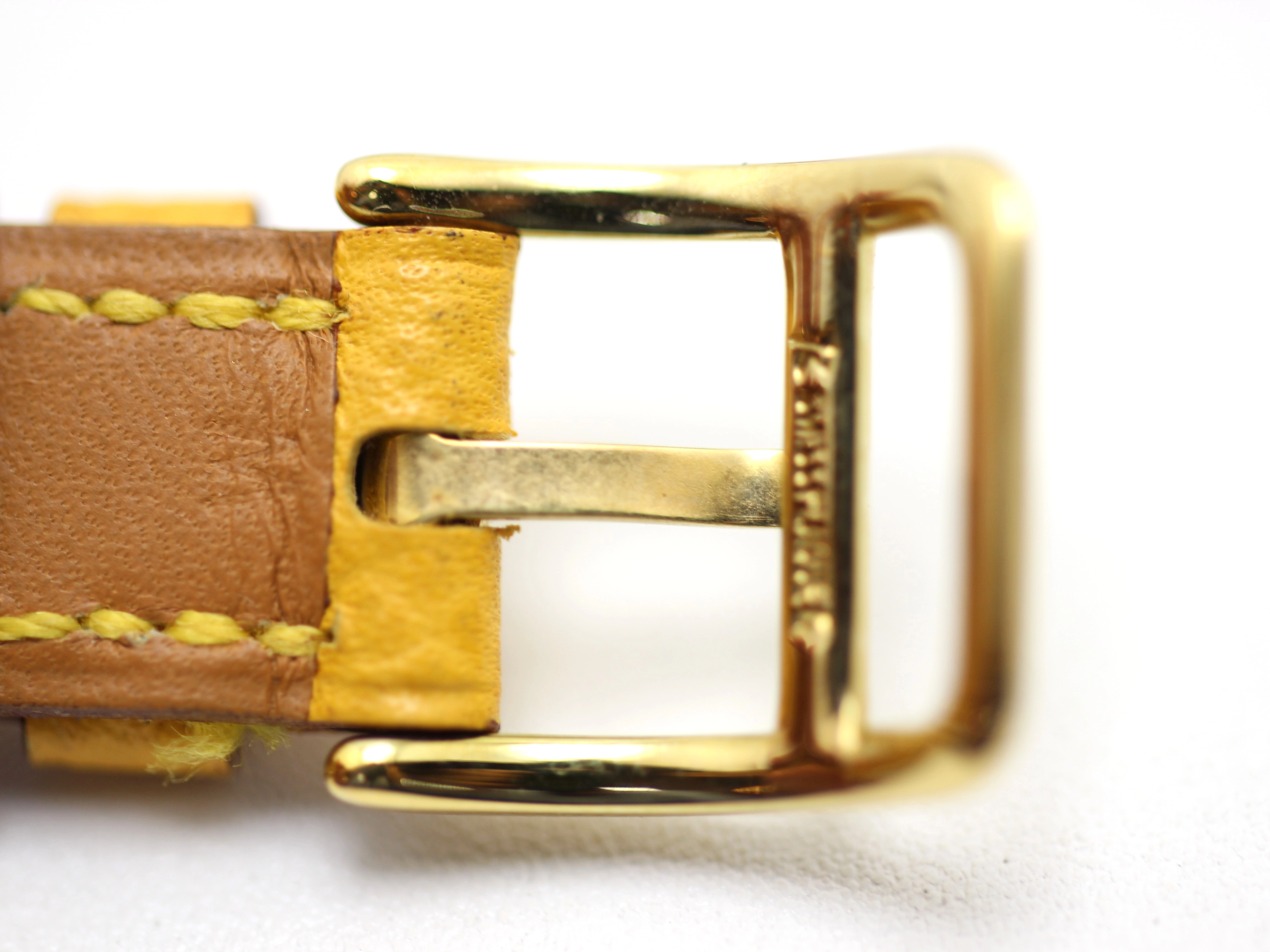 HERMES エルメス レディース腕時計 ケリーウォッチ KE1.201 ゴールドメッキ/クシュベル □C刻印 ゴールド文字盤 クオーツ【472】UH