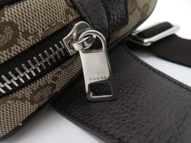 GUCCI グッチ GGウエストバッグ ショルダーバッグ GGキャンバス レザー ベージュ ブラウン アウトレット【473】