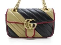 GUCCI グッチ GGマーモント キルティング ショルダーバッグ レザー