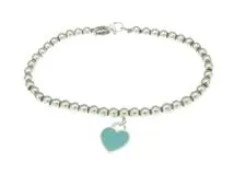 ティファニーハートタグ ビーズ ブレスレット シルバー ＆ ブルー TIFFANY＆CO ティファニー リターントゥティファニーブルー