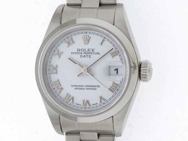 ［生産終了モデル］［Y番］ ROLEX ロレックス オイスターパーペチュアル デイト 79160 ホワイトローマン レディース 自動巻き ステンレス  SS （2143400135496）【431】