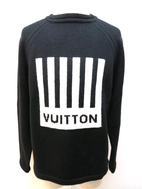VUITTON メンズ　ニット　セーター　XL ウール　ブラック　黒