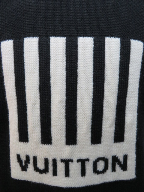 LOUIS VUITTON　ルイヴィトン　セーター　ニット　メンズ S　ブラック　バーコード　ウール　参考定価 ￥130,680-　 （2146000190544）　【432】