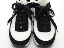 CHANEL　シャネル　靴　スニーカー　レディース35　ホワイト/ブラック　ファブリック　スウェード　2148103598364　【200】