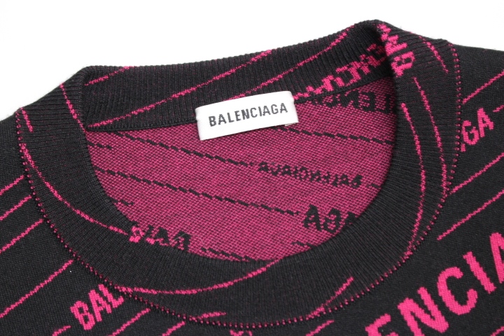 BALENCIAGA バレンシアガ 衣類 ニット ロゴセーター メンズXS ブラック