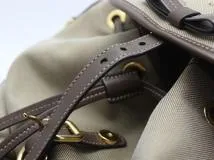 PRADA プラダ ロゴリュックサック キャンバス/レザー カーキ/ブラウン 1BZ006【472】YK